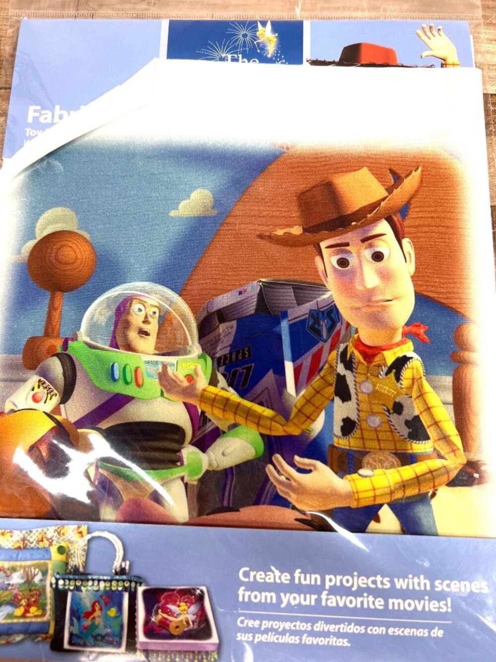 Disney Fabric Art 100% Cotton Prints Toy Story & More 8.5" Square Design Area